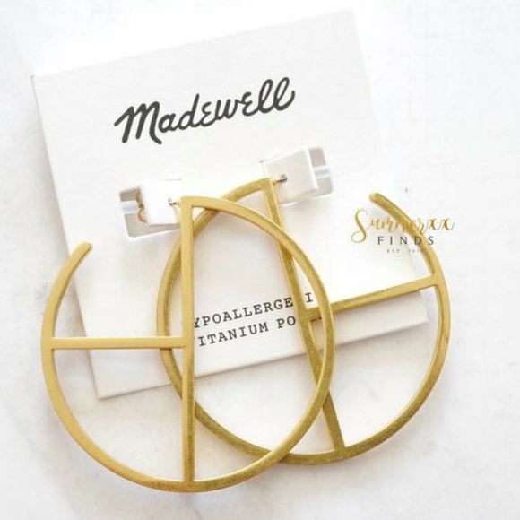 Madewell hoops metal earrings gold dancing fashion - Picture 5 of 6